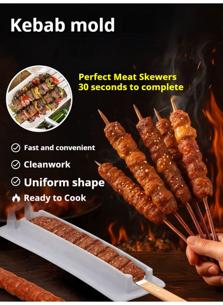 Kebab Maker Machine – ABS Plastic Food Press for Beef, Lamb, Seafood & Veggies – Easy-to-Use Kabob Skewer Mold for BBQ, Camping & Parties – Uniform & Delicious Kebabs Every Time!  - Image 3