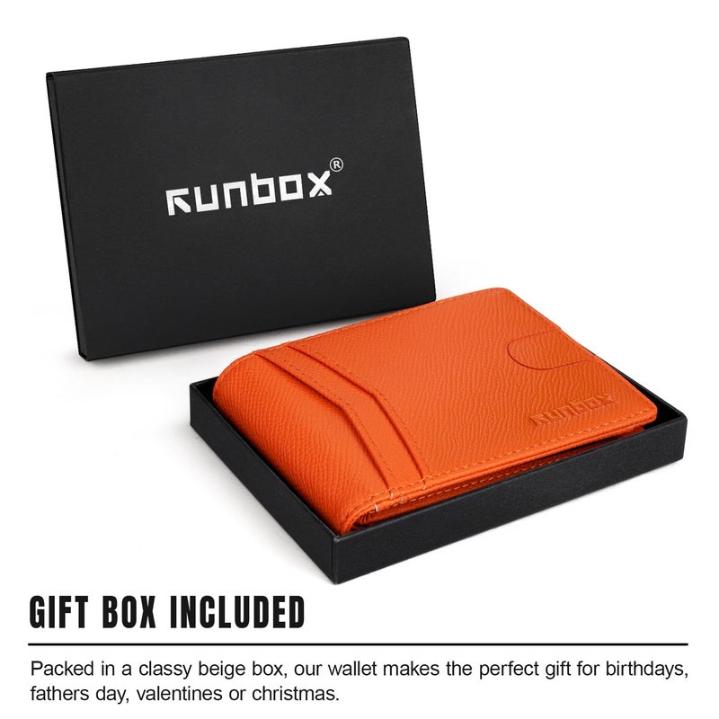 RUNBOX Wallet for Men and Women Slim Rfid Leather 2 ID Window With Gift Box - Image 5