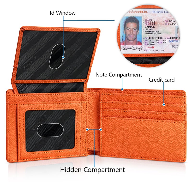 RUNBOX Wallet for Men and Women Slim Rfid Leather 2 ID Window With Gift Box - Image 4