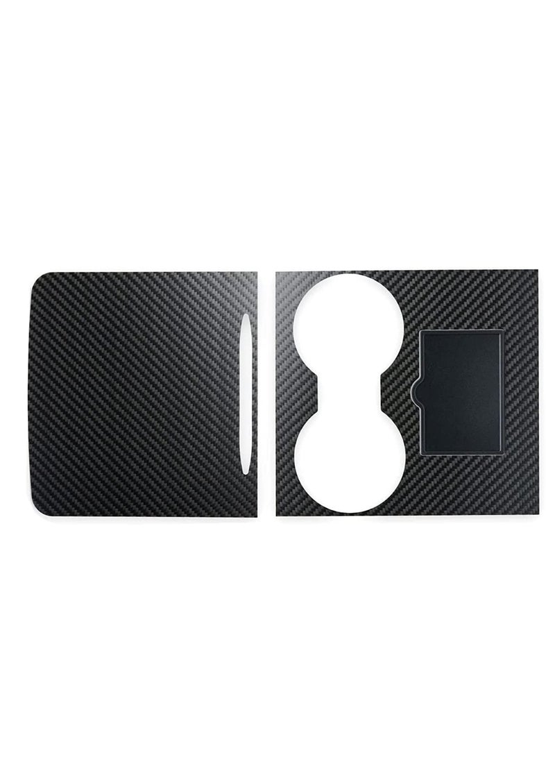 KASTWAVE Center Console Wrap Cover Kit,  for 2021 Tesla Model 3 Model Y Ultra Slim Non-Trace Remove Center Console Protector Accessories Premium ABS Material(Glossy Carbon Fiber) - Image 1