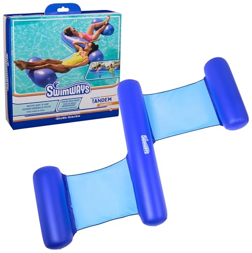 SwimWays Spring Float Premium Tandem Hammock Pool Hammock Fits 2 Adults Inflatable Pool Floats Adult with Fast Inflation for Ages 15 Up - Image 1