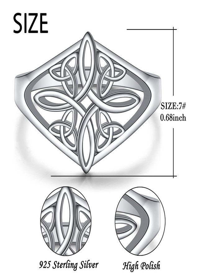 Yearace Witches Knot Ring 925 Sterling Silver Ring Celtic Knot Heart Cross High Polish Tarnish Resistant Eternity Wedding Band Stackable Ring Irish Jewelry for Women 9 - Image 2