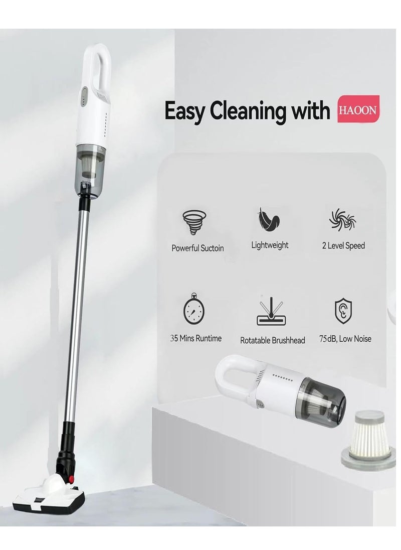 ARNOTEC Cordless Vacuum Cleaner, 12000Pa Powerful Cordless Vacuum with 6000 mAh Battery, 35Mins Long Runtime, Lightweight & Ultra-Quiet Stick Vacuum for Hardwood Floor Carpet Pet Car Cleaning  - Image 2