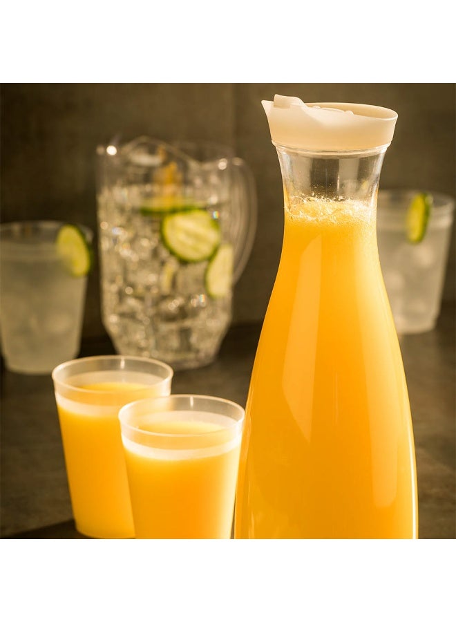 Restaurantware كاراف عصير بار لوكس سعة 51 أونصة، إبريق ميموزا غير قابل للكسر - مع غطاء، عنق ضيق، دكّان مياه بلاستيكي شفاف، حافة واسعة، لتقديم الشاي المثلج أو الحليب - Image 3