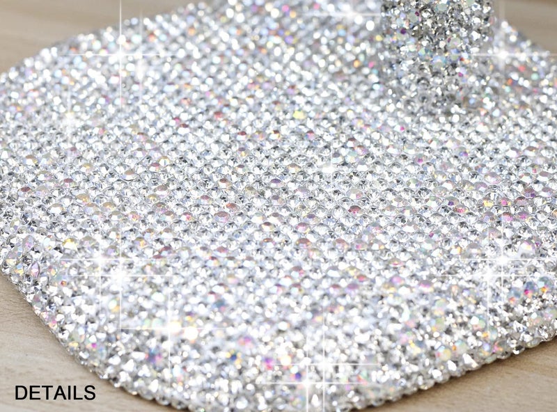 CARCHILE Bling Rhinestone Crystal Phone Stand, Adjustable Cell Phone Stand, Phone Holder for Desk, Desktop Holder, Cradle Compatible with iPhone Samsung Smartphones SL (White) - Image 3