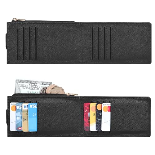 Chelmon Womens Wallet Slim RFID Blocking Bifold Multi Card Case Wallet with Zipper Pocket (Black) - Image 5