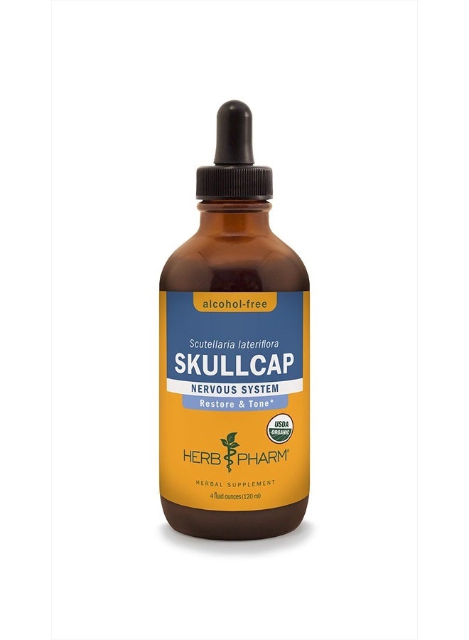 HERB PHARM Certified Organic Skullcap Liquid Extract for Nervous System Support, Alcohol Free Glycerite, 4 Ounce - Image 1
