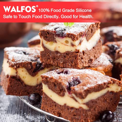 Walfos Silicone Square Cake Pan, 8 inch, Red, BPA Free, Non-Stick, Perfect for Brownies, Cakes, Bread, Pies, and Lasagna, Set of 2 - Image 4