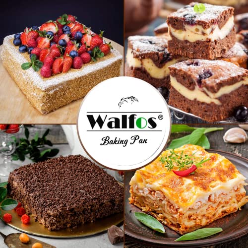 Walfos Silicone Square Cake Pan, 8 inch, Red, BPA Free, Non-Stick, Perfect for Brownies, Cakes, Bread, Pies, and Lasagna, Set of 2 - Image 5
