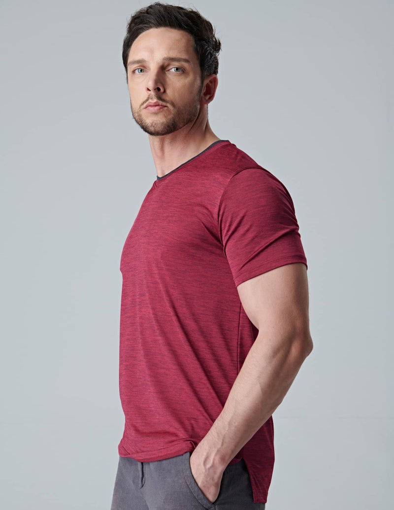 Liberty Pro 5 Pack Mens V-Neck Dry Fit T-Shirts, Active Athletic Short Sleeve Workout Tops, Performance Gym Tees (Set 1, X-Large) - Image 4