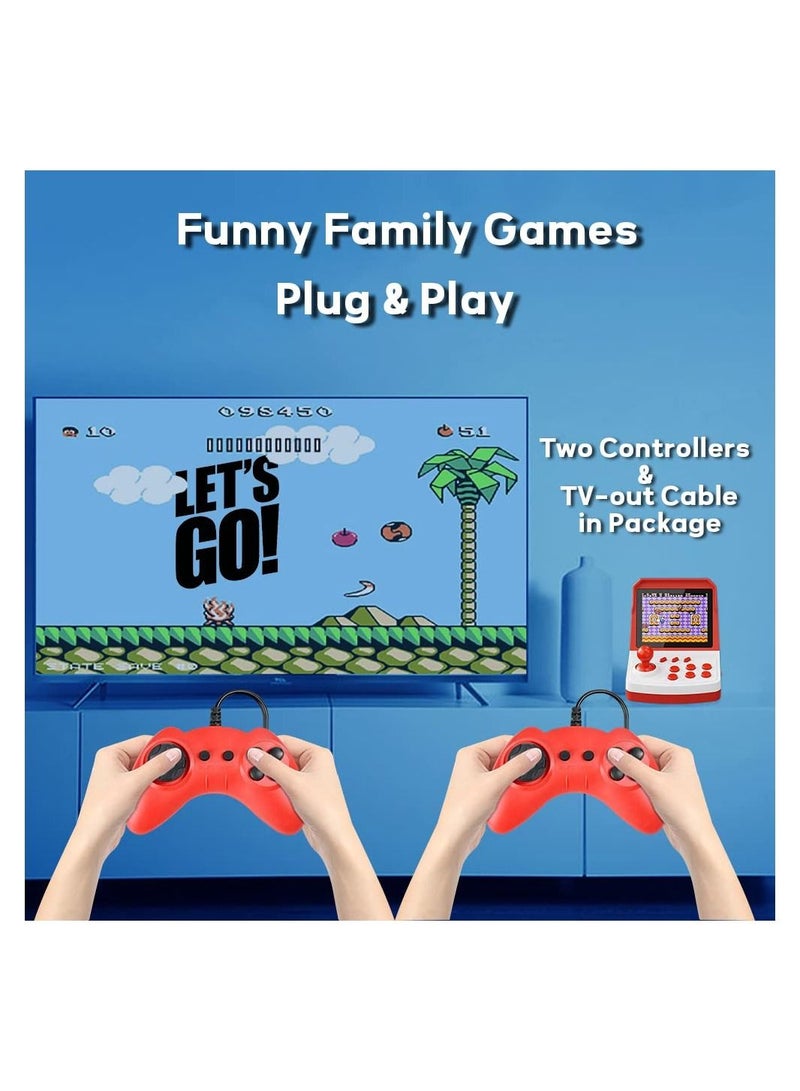 SYOSI SYOSI A6 Plus Mini Handheld Game Console 3.5 inch Arcade Style Emulator Portable Games Console Preinstalled Classic FC Games Built-in Rechargeable Battery for Kids Teens Gift 2 Players Blue  - Image 4