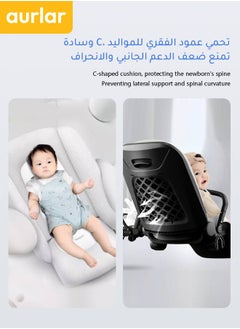 الأورلار عربة أطفال فاخرة ذات منظر مرتفع مع مقبض قابل للطي وعكس الاتجاه، تصميم مضاد للتقلب، امتصاص للصدمات، مقبض جلدي، مناسبة للأطفال من 0-3 سنوات، باللون الأسود  - Image 4