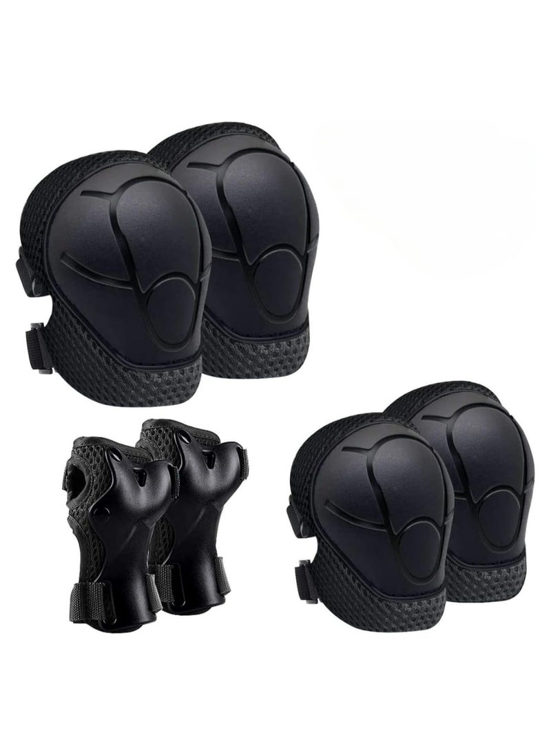 Generic Kids Sports Protective Gear Set 6 Pcs Knee Elbow Pads Wrist Guards for Skating Cycling Scooter (3-10 Years, Multicolor)  - Image 1