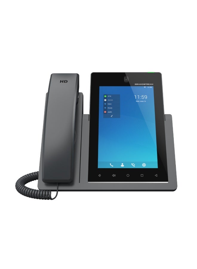 جراند ستريم هاتف فيديو عبر بروتوكول الإنترنت Grandstream GXV3470 | 16 خطًا، 16 حساب SIP | شاشة لمس ملونة 7 بوصة | واي فاي 6 | منفذ إيثرنت جيجابت مزدوج مع تقنية PoE مدمجة - Image 3