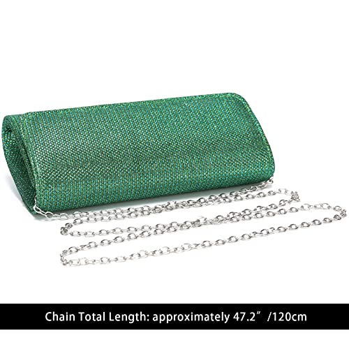 Outrip Women's Evening Bag Clutch Purse Glitter Party Wedding Handbag with Chain (Green) - Image 4