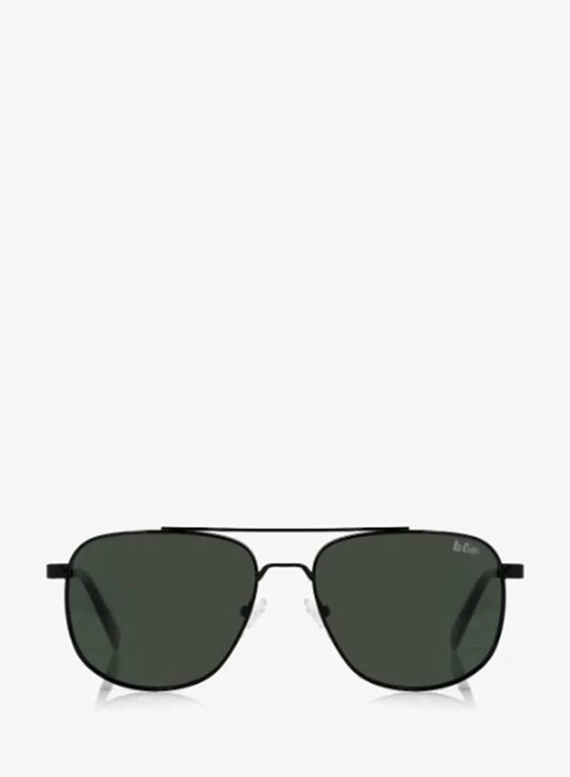 لي كوبر Polarized Sunglasses Black Frame Dark Green Mirror Lens 59mm  - LCM10245C1