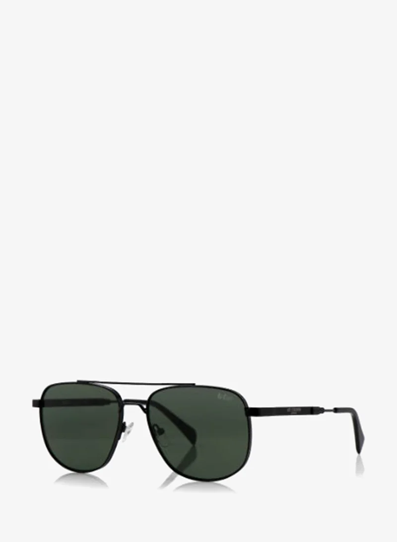 لي كوبر Polarized Sunglasses Black Frame Dark Green Mirror Lens 59mm  - LCM10245C1