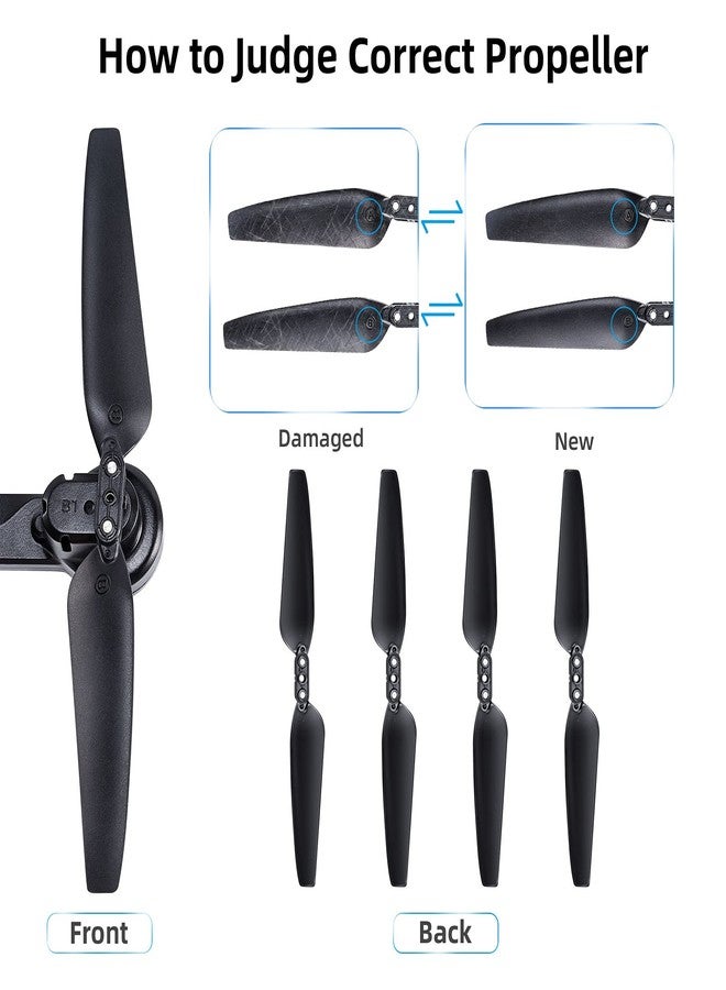 Ruko U11/U11S Original Replacement Propeller, Blades for U11/U11S, Durable Material Easy Install, Spare Part Replacement and Foldbale Propellers, Provide Safe Flight, 4PCS(Black) - Image 5