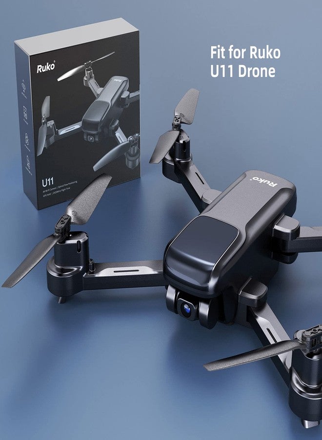 Ruko U11/U11S Original Replacement Propeller, Blades for U11/U11S, Durable Material Easy Install, Spare Part Replacement and Foldbale Propellers, Provide Safe Flight, 4PCS(Black) - Image 2