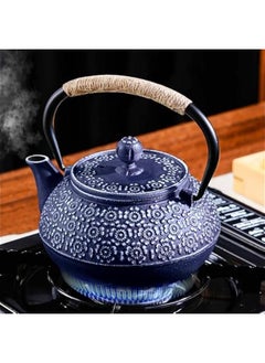 Generic Cast Iron Teapot Japanese 30.5 OZ, Tea Kettle Pot for Stove Top, Tea Pot with Stainless Steel Infusers for Loose Tea, Boiling Hot Water Tea, Mothers Day Gifts from Daughter/Son (Blue)  - Image 1