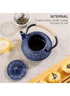 Generic Cast Iron Teapot Japanese 30.5 OZ, Tea Kettle Pot for Stove Top, Tea Pot with Stainless Steel Infusers for Loose Tea, Boiling Hot Water Tea, Mothers Day Gifts from Daughter/Son (Blue)  - Image 4