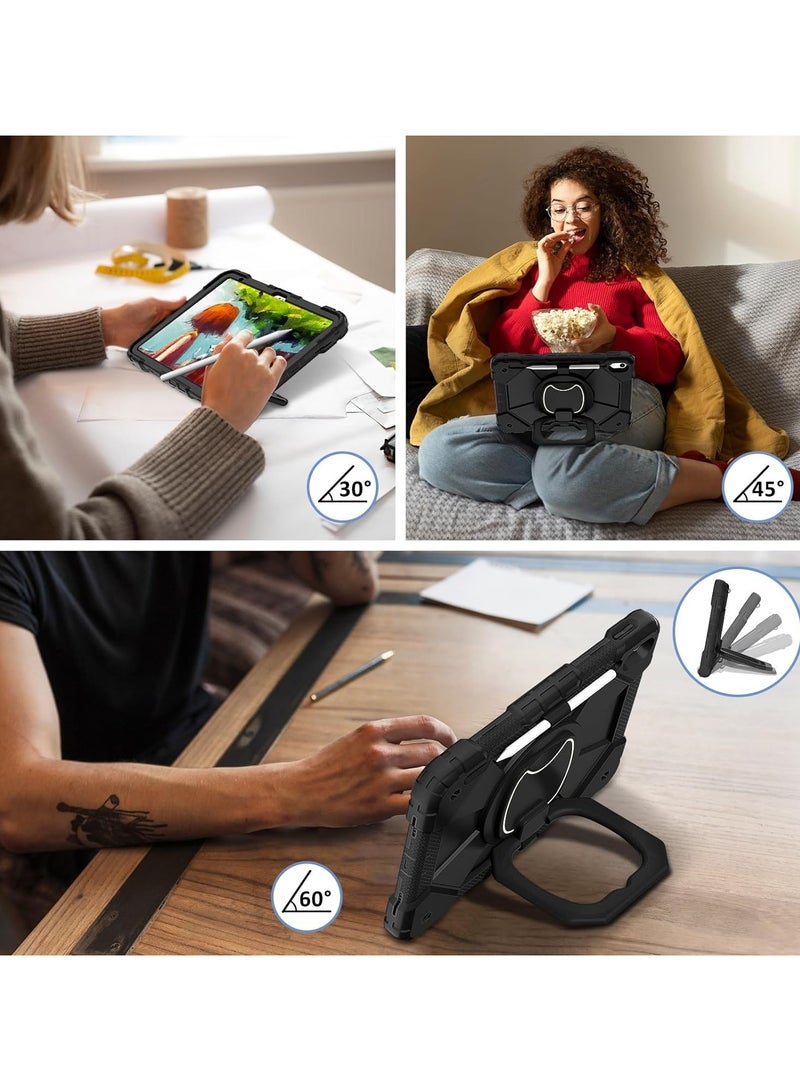 general Case Compatible with iPad 10th Generation 10.9 inch Cover, 360 Degree Rotating Handle Stand Heavy Duty Shockproof Case with Shoulder Strap for iPad 10th - Image 4