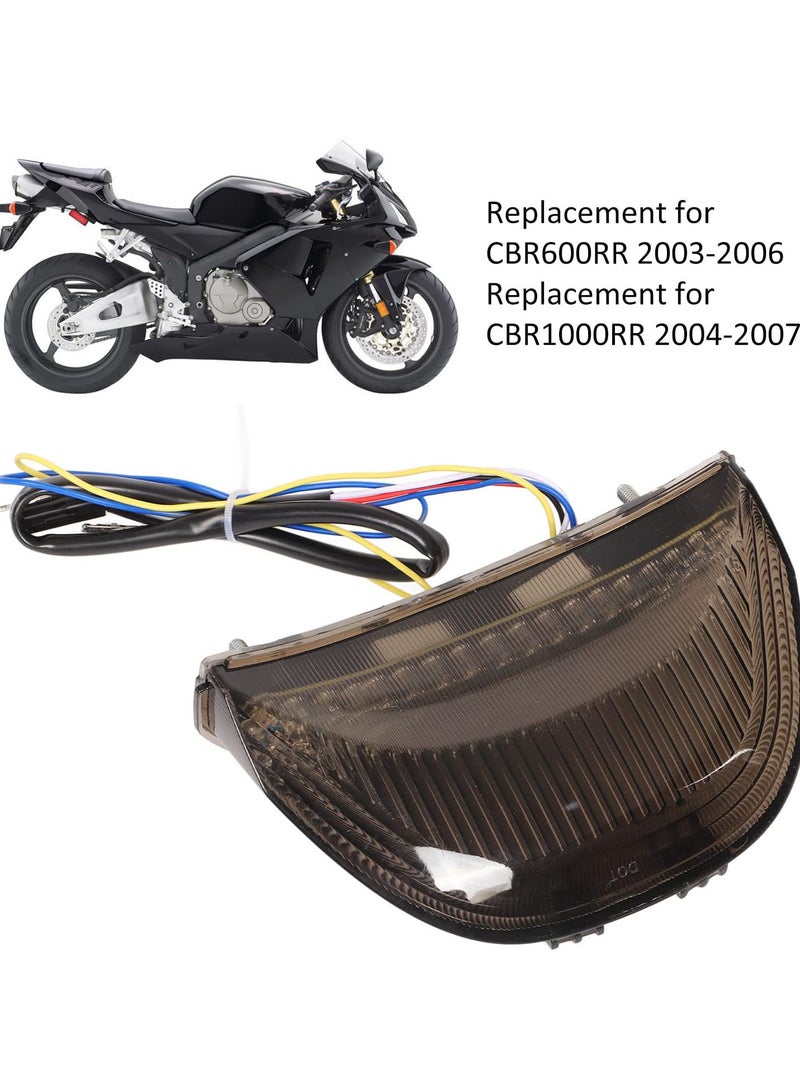 GGOOT Motorcycle Tail Brake Light for CBR1000RR 2004‑2007, Motorcycle LED Tail Light 12V Turn Signal Lamp Smoked Lens Replacement - Image 2