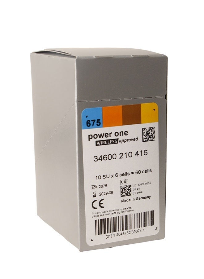 Hearing Aid Batteries Size 675 - Made in Germany - High Performance - 60 Pieces Pack - Image 1