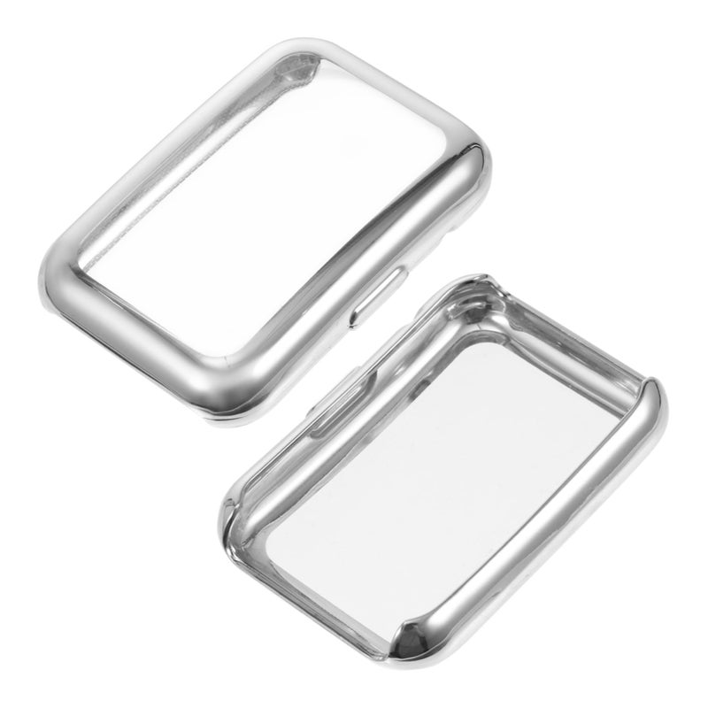 2Pcs Full Coverage TPU Protective Case For Huawei Watch Fit Silver Lightweight Scratch Resistant - Image 2
