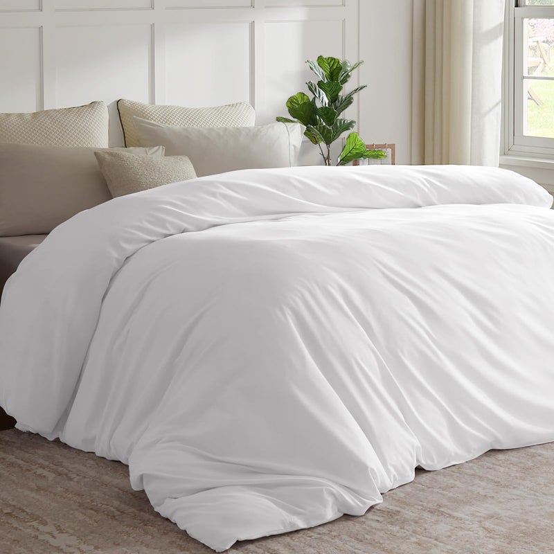 STWIENER Oversized King Duvet Cover 120"x120"-Extra Large Ultra Soft Microfiber White Duvet Cover for All Season - Zipper Closure & 8 Corner Ties(White, Oversized King 120x120 inches) - Image 1