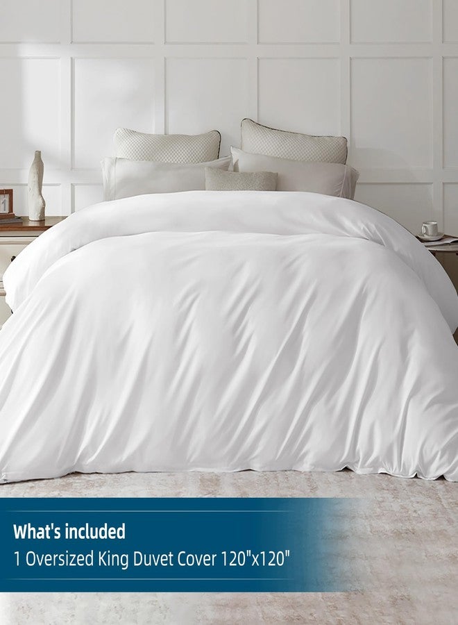 STWIENER Oversized King Duvet Cover 120"x120"-Extra Large Ultra Soft Microfiber White Duvet Cover for All Season - Zipper Closure & 8 Corner Ties(White, Oversized King 120x120 inches) - Image 2