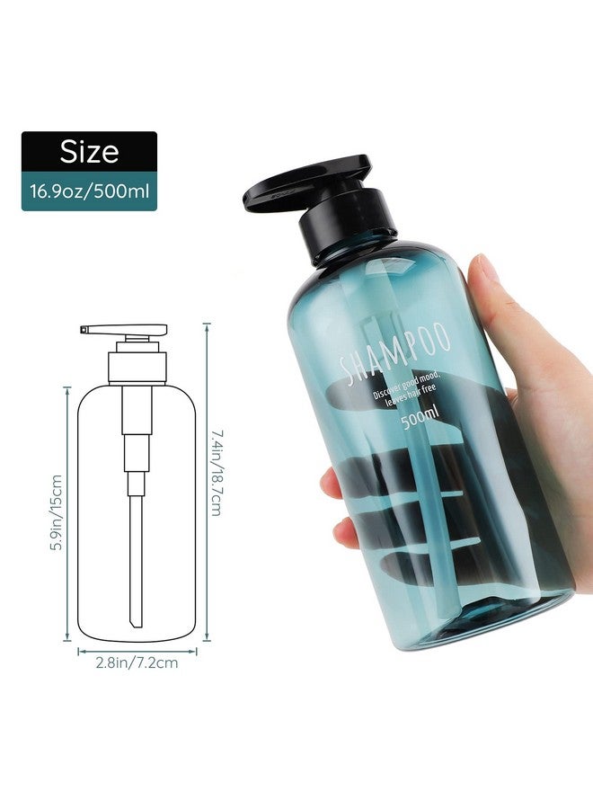 Segbeauty Shampoo Bottles with Pump, 16oz Empty Refillable Shower Bottle, 3 Pack 500ml Plastic Reusable Squeeze Lotion Dispenser for Shampoo and Conditioner Body Wash Liquid Soap Gel Bathroom Hotel - Image 5