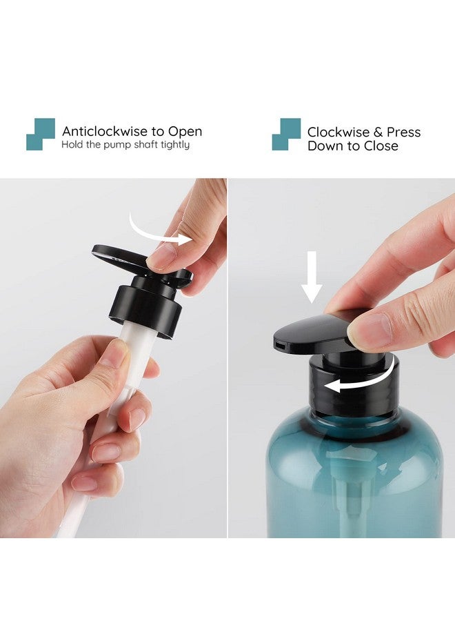 Segbeauty Shampoo Bottles with Pump, 16oz Empty Refillable Shower Bottle, 3 Pack 500ml Plastic Reusable Squeeze Lotion Dispenser for Shampoo and Conditioner Body Wash Liquid Soap Gel Bathroom Hotel - Image 3