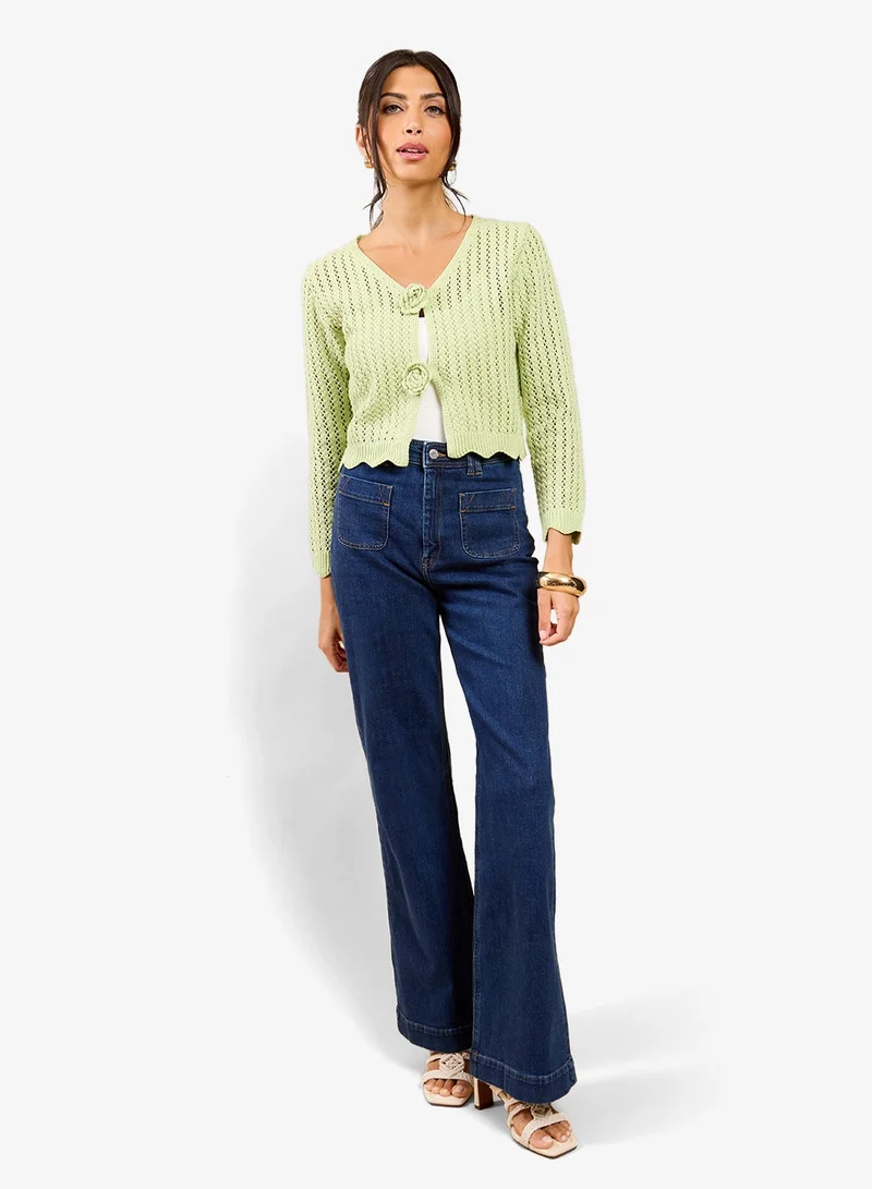 Little Mistress  Sage Crochet Cardigan for Women | Best Price UAE