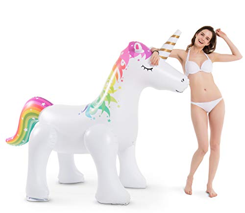 Jasonwell Unicorn Sprinkler Inflatable Water Sprinklers Outdoor Water Toys Inflatable Ginormous Unicorn Toys Yard Sprinkler for Kids L - Image 5