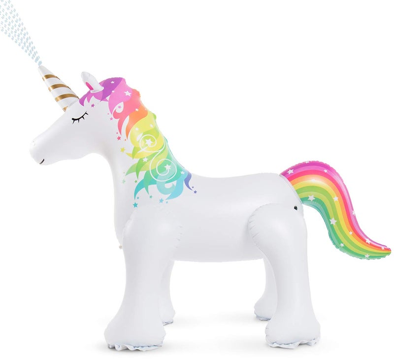 Jasonwell Unicorn Sprinkler Inflatable Water Sprinklers Outdoor Water Toys Inflatable Ginormous Unicorn Toys Yard Sprinkler for Kids L - Image 2