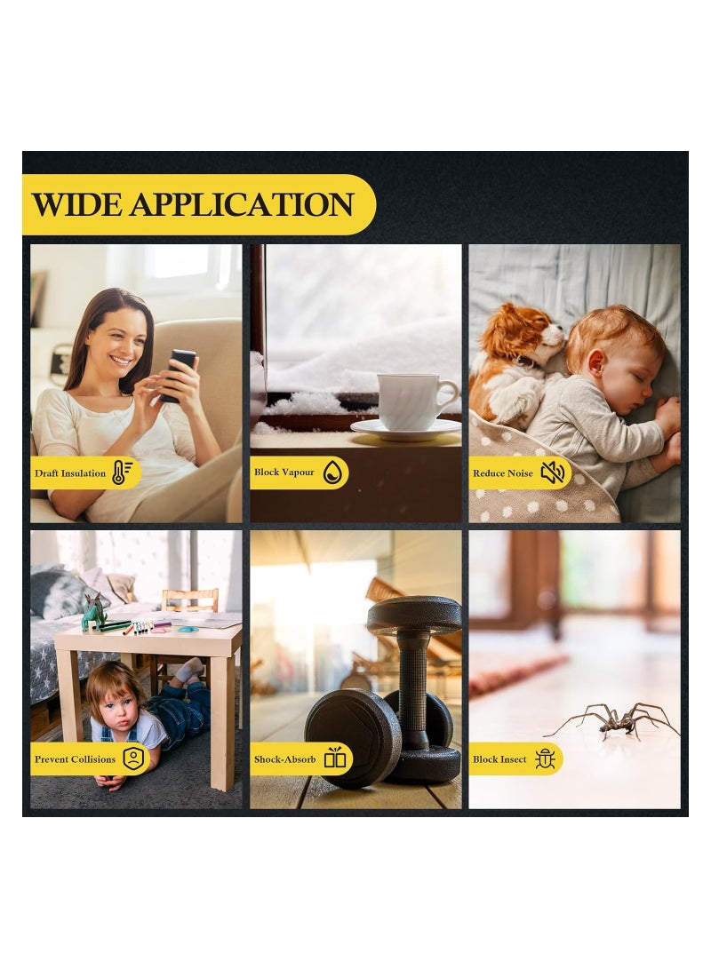 Weatherproof Self Adhesive Foam Door Seal Strip Insulation Tape Easy Install for Windows Doors and AC Units 10ft - Image 3