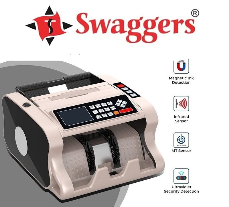swaggers Heavy Duty Cash Counting Machine with MG, UV, IR Fake Note Detection Updated for All New and Old Indian Notes 10,20,50,100,200,500,2000 (Swaggers1909) - Image 2