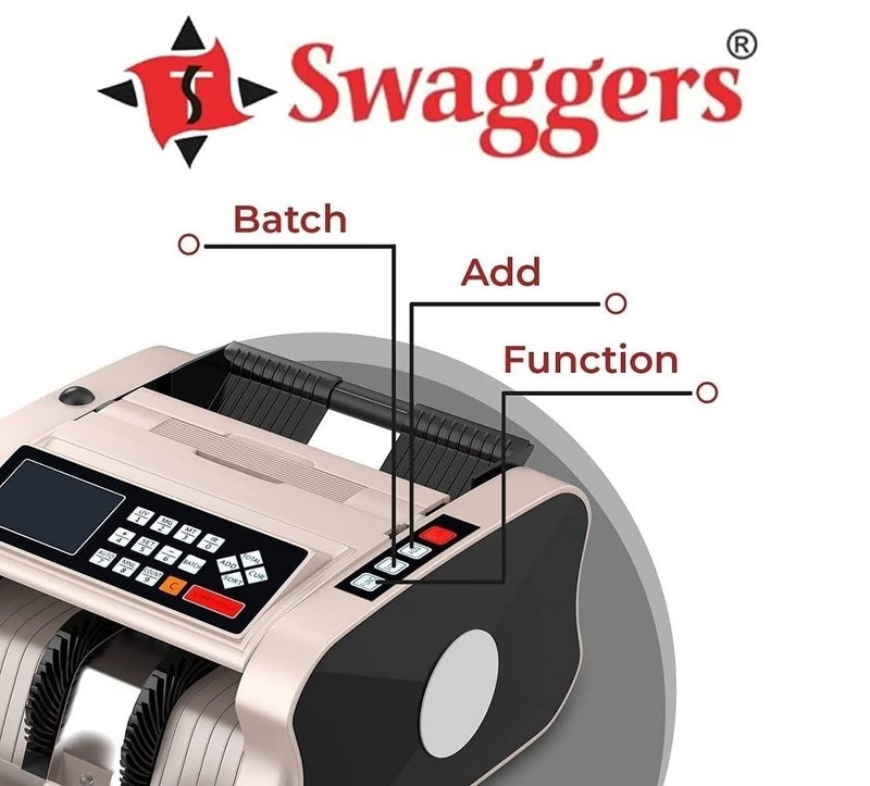 swaggers Heavy Duty Cash Counting Machine with MG, UV, IR Fake Note Detection Updated for All New and Old Indian Notes 10,20,50,100,200,500,2000 (Swaggers1909) - Image 4