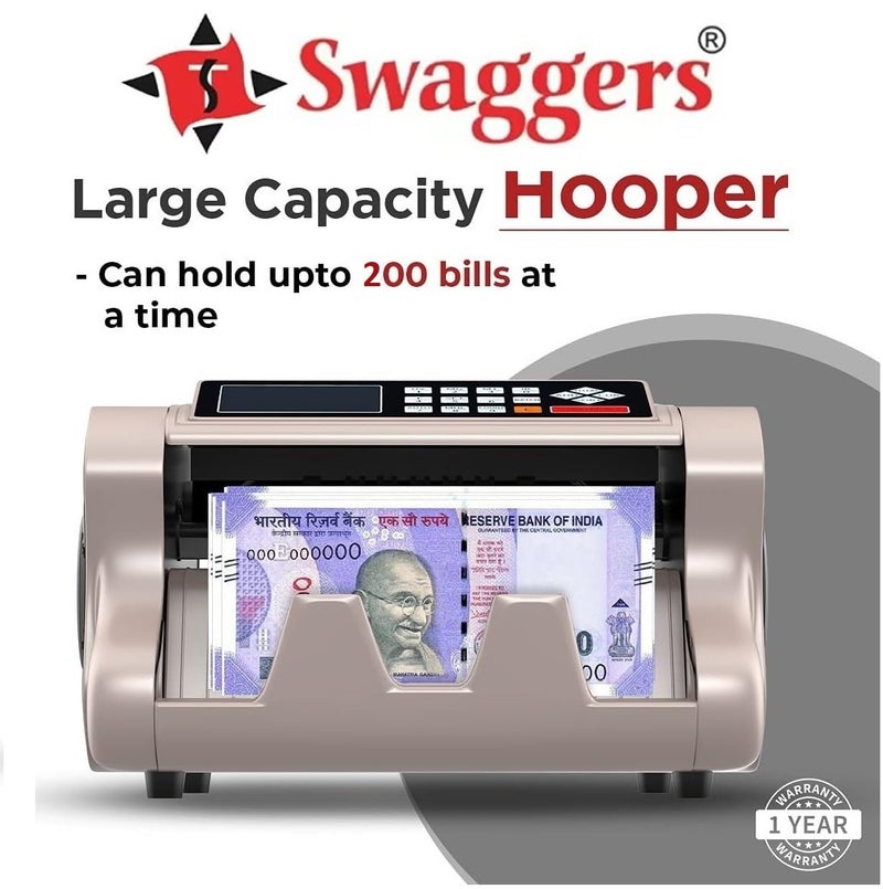 swaggers Heavy Duty Cash Counting Machine with MG, UV, IR Fake Note Detection Updated for All New and Old Indian Notes 10,20,50,100,200,500,2000 (Swaggers1909) - Image 3