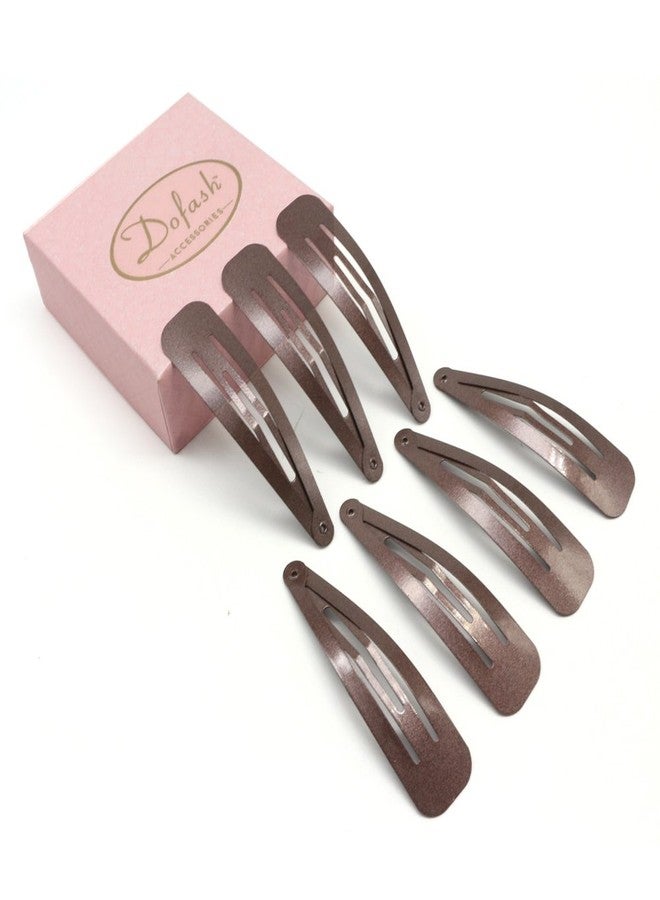 Dofash 7CM/2.75IN Brown Snap Hair Clips Hair Grips Metal Hair Clips 7Cm/2.75In Hair Accessories For Women 12PCS (Brown) - Image 5