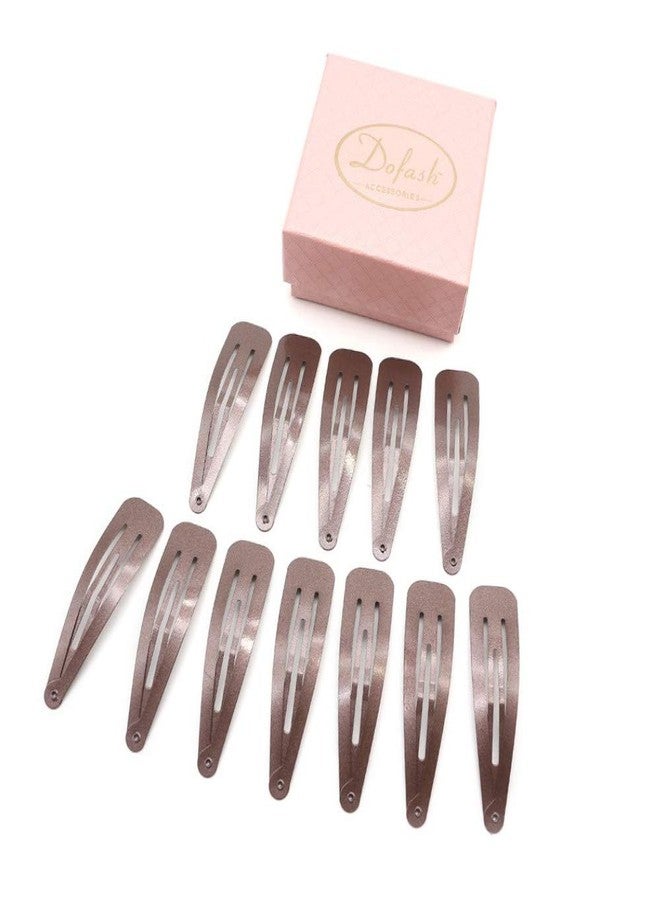 Dofash 7CM/2.75IN Brown Snap Hair Clips Hair Grips Metal Hair Clips 7Cm/2.75In Hair Accessories For Women 12PCS (Brown) - Image 1