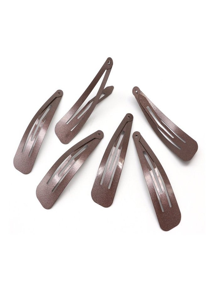 Dofash 7CM/2.75IN Brown Snap Hair Clips Hair Grips Metal Hair Clips 7Cm/2.75In Hair Accessories For Women 12PCS (Brown) - Image 2
