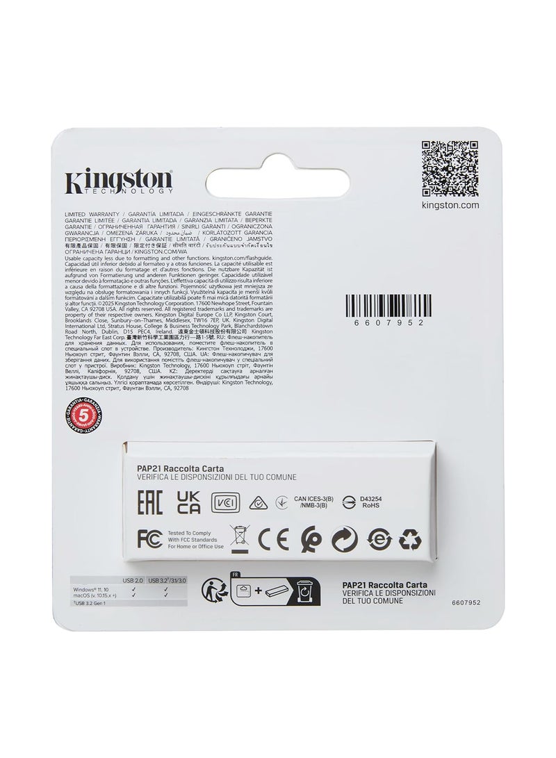 كينغستون DataTraveler Exodia S USB Flash Drive - 256GB - USB 3.2 Gen 1 - USB Type A - Black/Orange - DTXS/256GB - Image 4