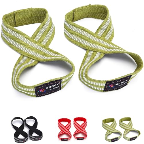 MOOCY Figure 8 Lifting Straps for Deadlift,Weightlifting,Strongman,& Cross Training Strong Weightlifting Wrist Wraps - Image 1