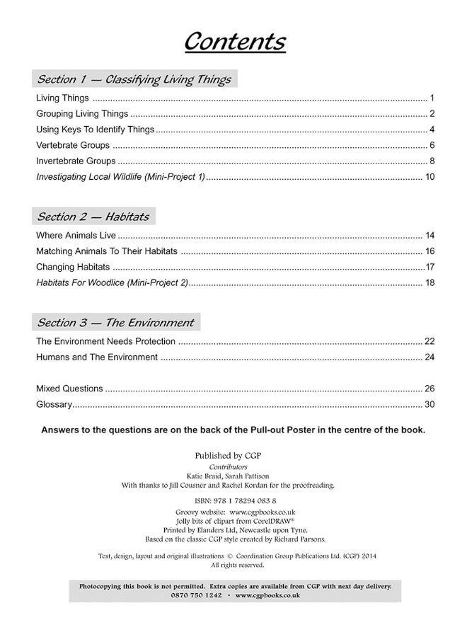 KS2 Science Year Four Workout: Living Things & Habitats - Image 3