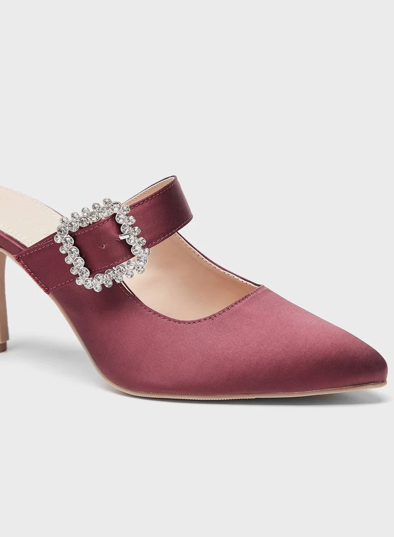 Celeste Pointed Toe Mid Heel Pumps