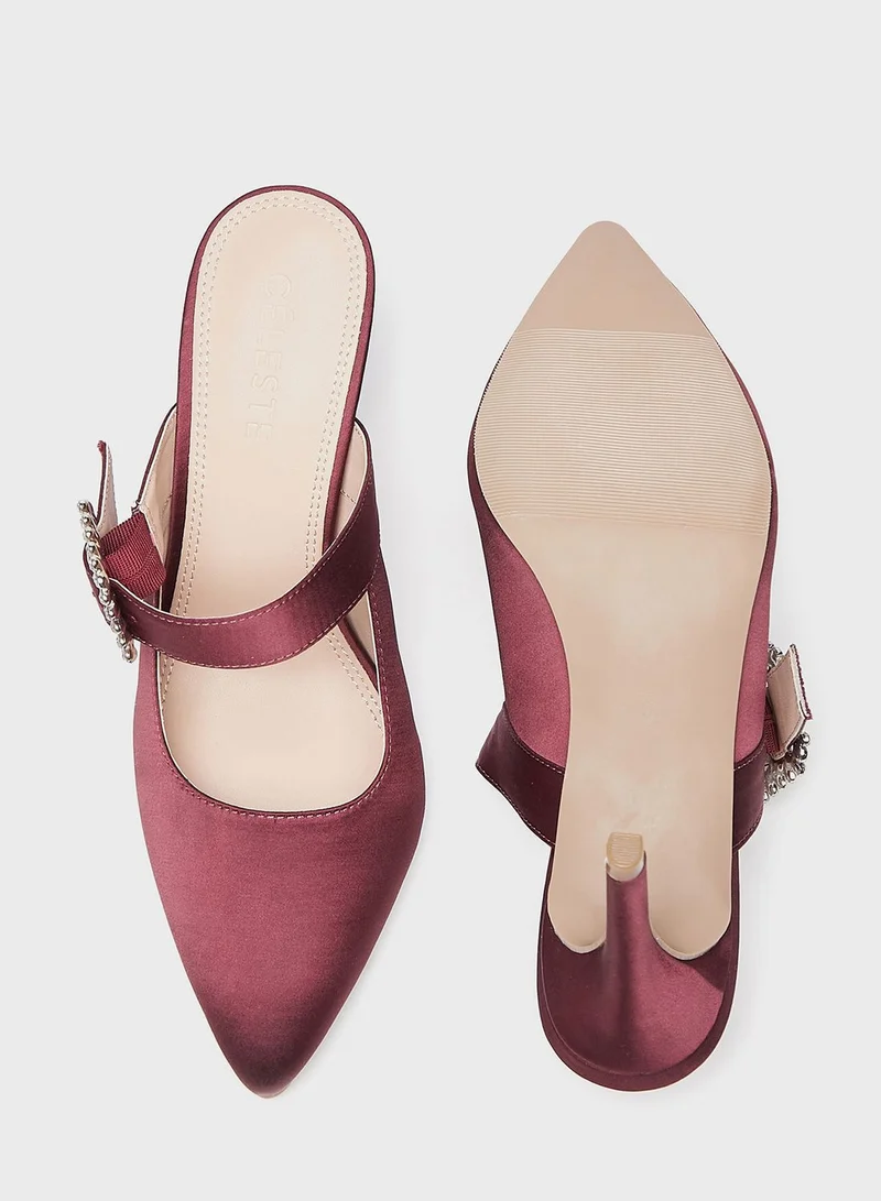Celeste Pointed Toe Mid Heel Pumps