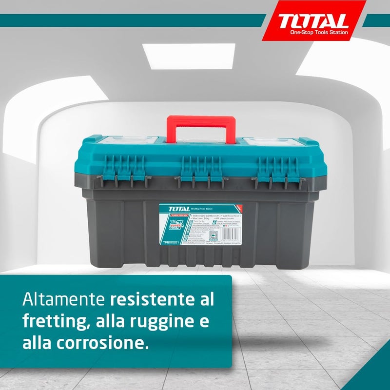 TOTAL Plastic Tool Box with Removable Organizer Tray - Image 4