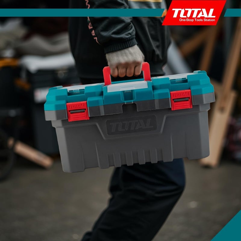 TOTAL Plastic Tool Box with Removable Organizer Tray - Image 5